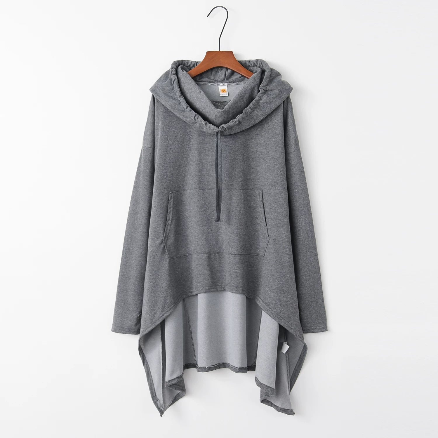 Damklänning med lång, lös hoodie och fickor i enfärgat utförande