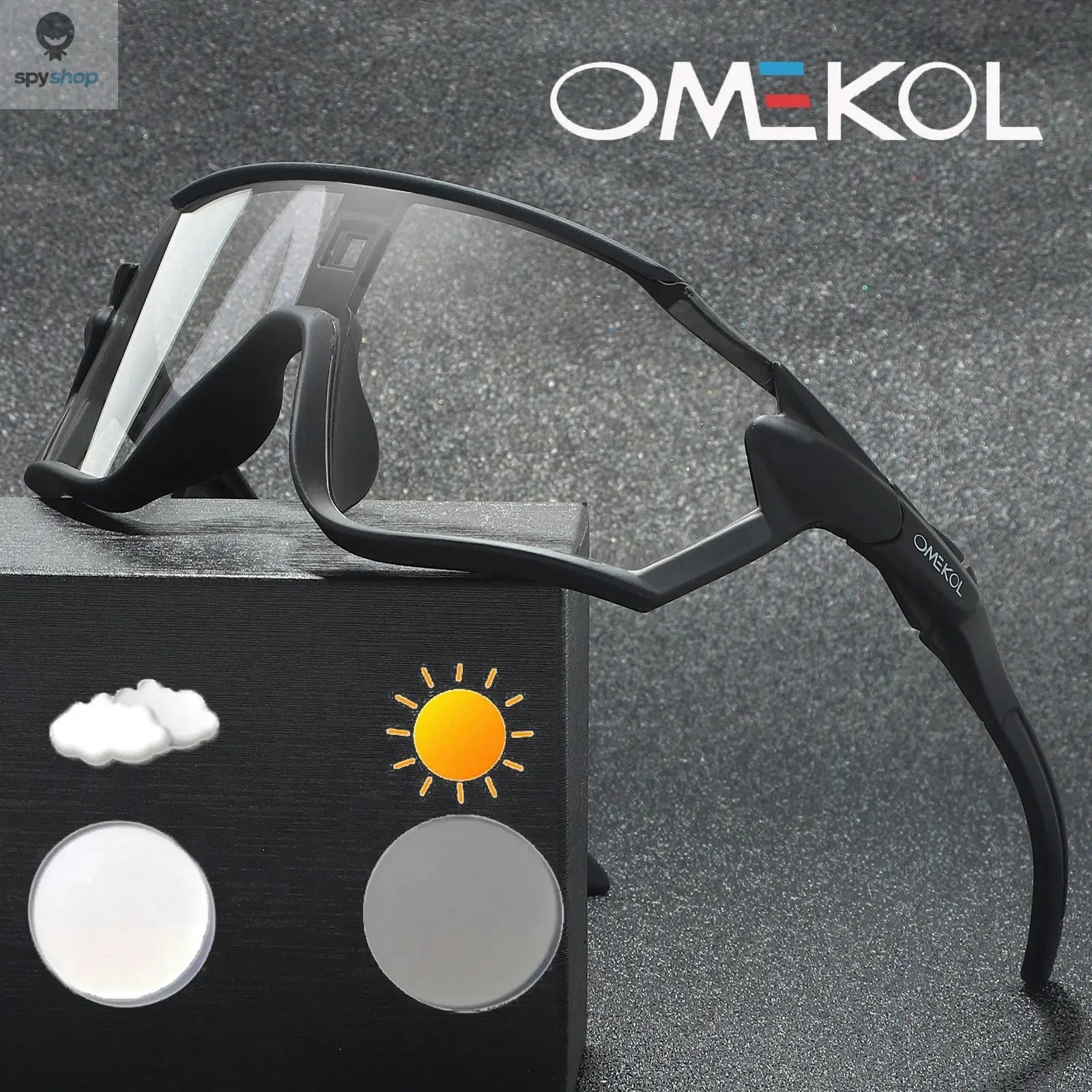 OMEKOL Brand New Photochromic Cycling Glasses Bicycle Eyewear Men Women Mtb Bike Baseball Sports Sunglasses Cycling Glasses 