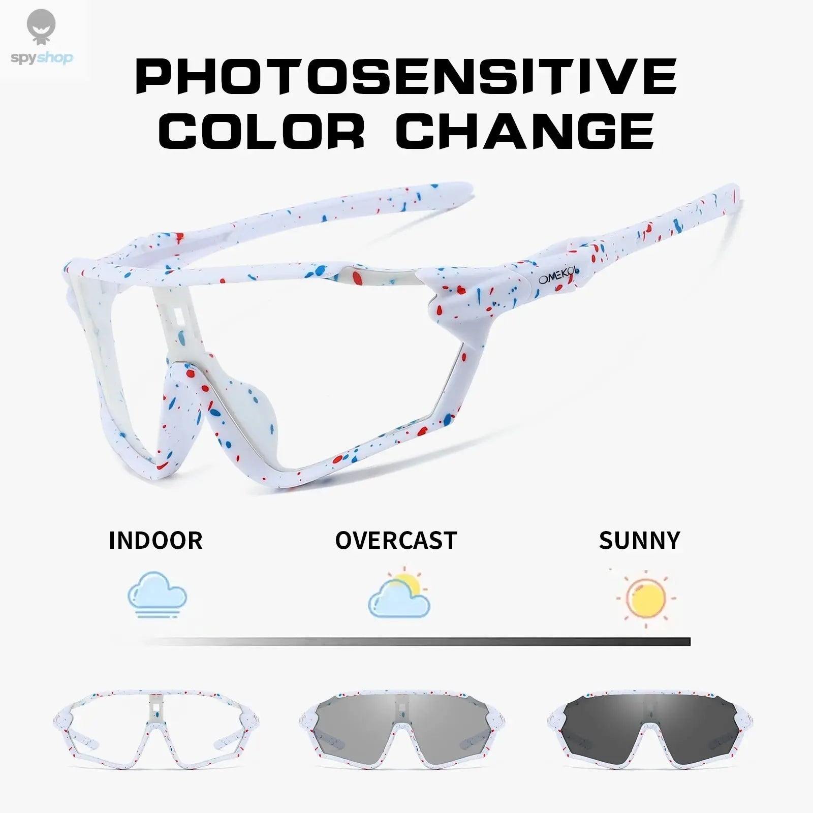 OMEKOL Brand New Photochromic Cycling Glasses Bicycle Eyewear Men Women Mtb Bike Baseball Sports Sunglasses Cycling Glasses 