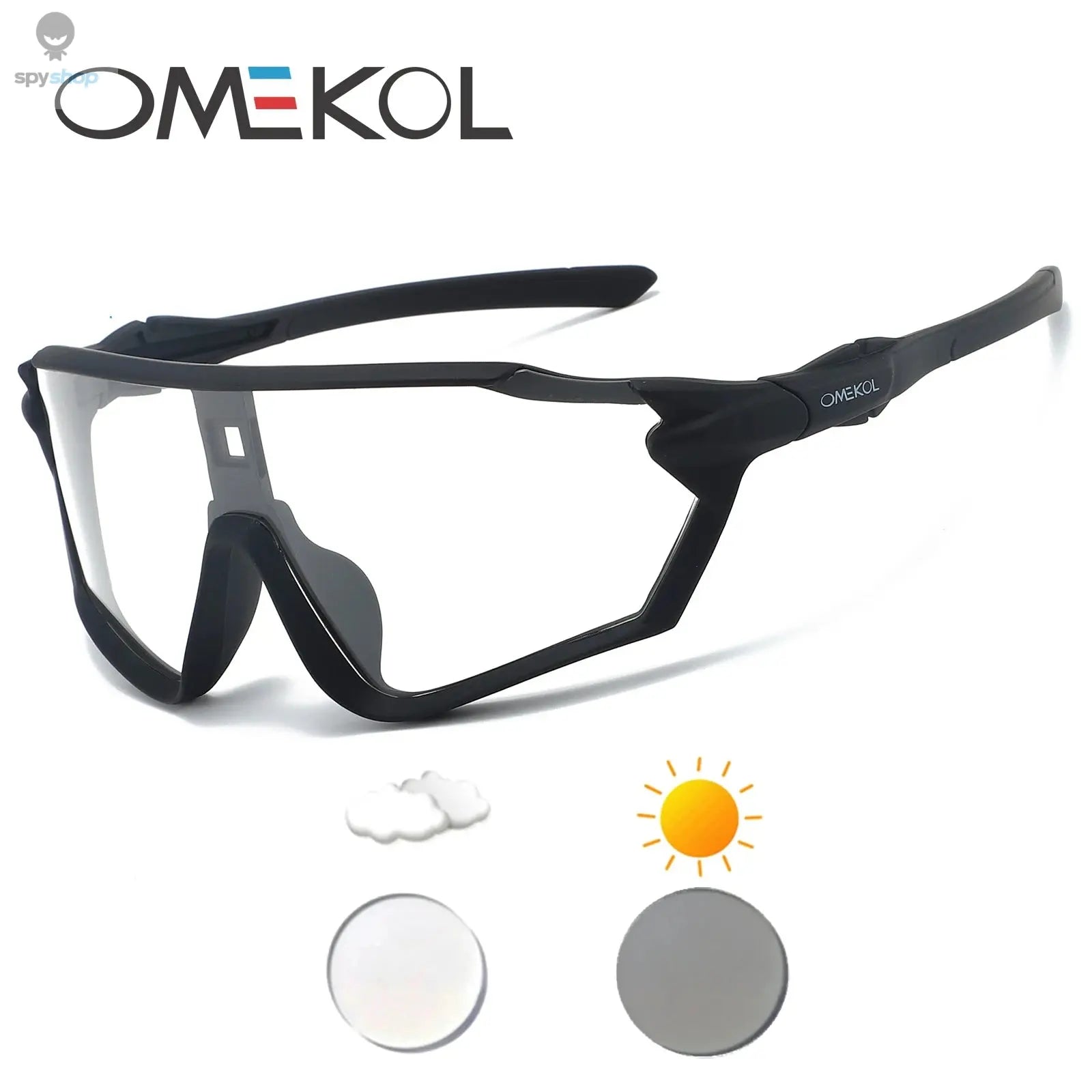 OMEKOL Brand New Photochromic Cycling Glasses Bicycle Eyewear Men Women Mtb Bike Baseball Sports Sunglasses Cycling Glasses 