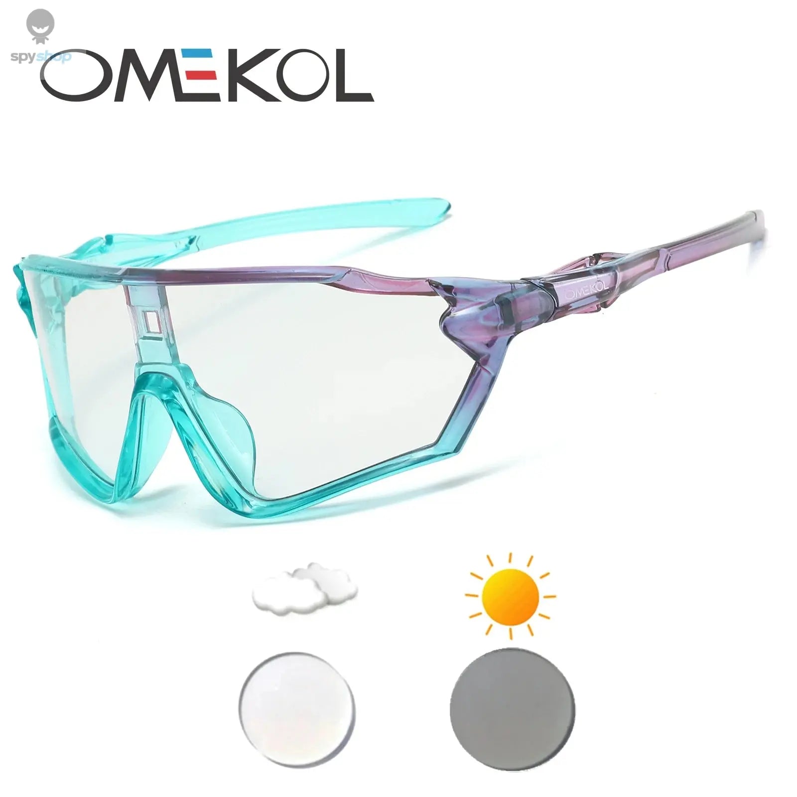 OMEKOL Brand New Photochromic Cycling Glasses Bicycle Eyewear Men Women Mtb Bike Baseball Sports Sunglasses Cycling Glasses 