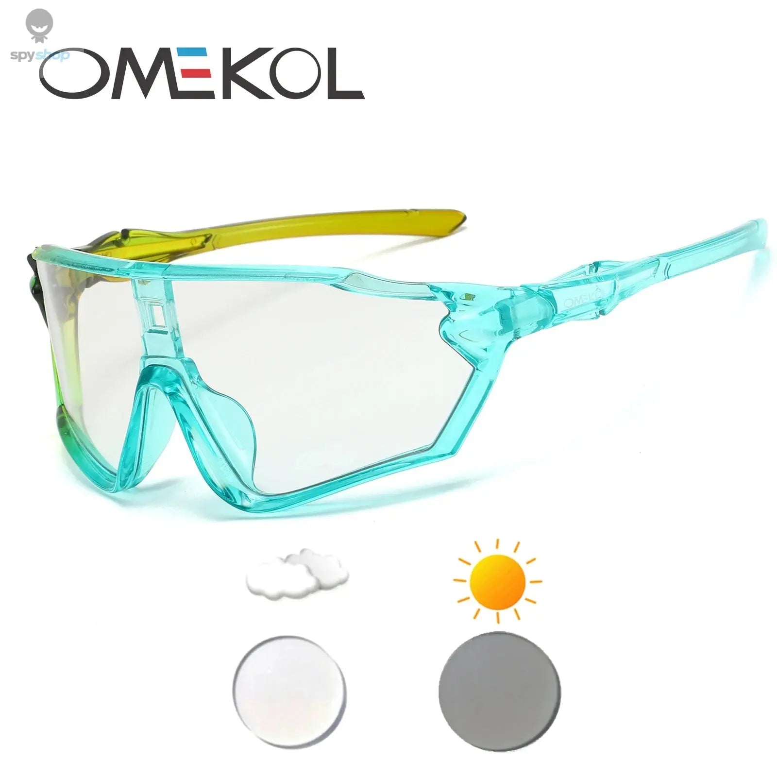 OMEKOL Brand New Photochromic Cycling Glasses Bicycle Eyewear Men Women Mtb Bike Baseball Sports Sunglasses Cycling Glasses 