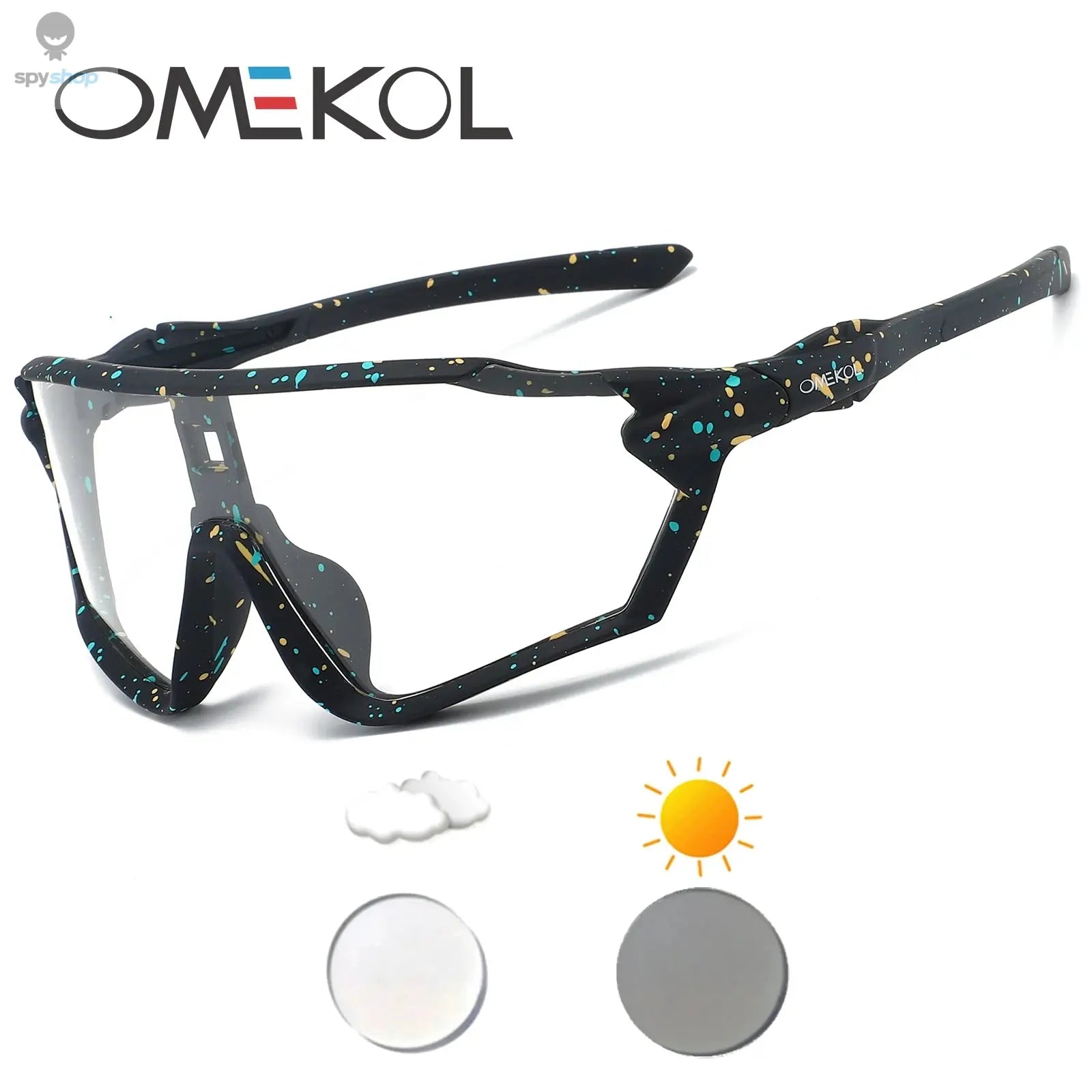 OMEKOL Brand New Photochromic Cycling Glasses Bicycle Eyewear Men Women Mtb Bike Baseball Sports Sunglasses Cycling Glasses 