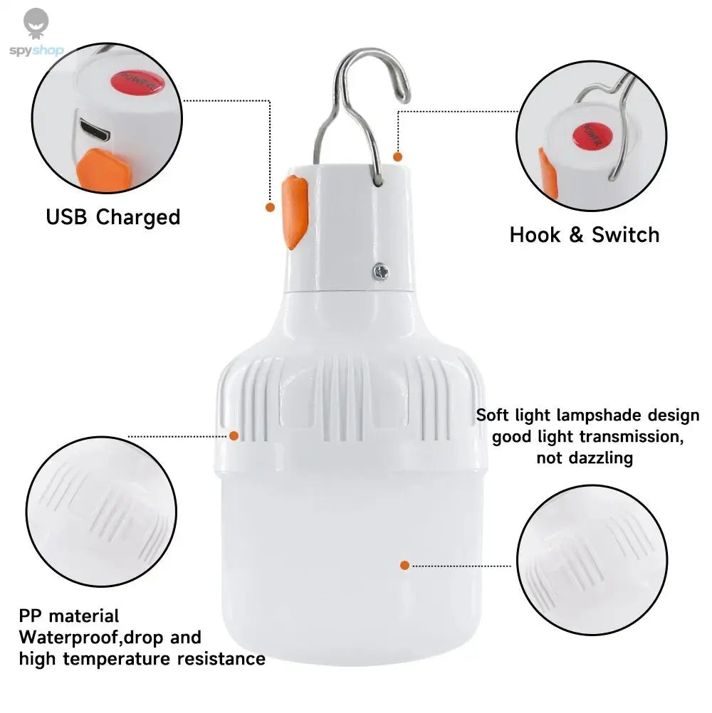 Outdoor USB Rechargeable LED Lamp Bulbs High Brightness Emergency Light Hook Up Camping Fishing Portable Lantern Night Lights Spy-shop.com