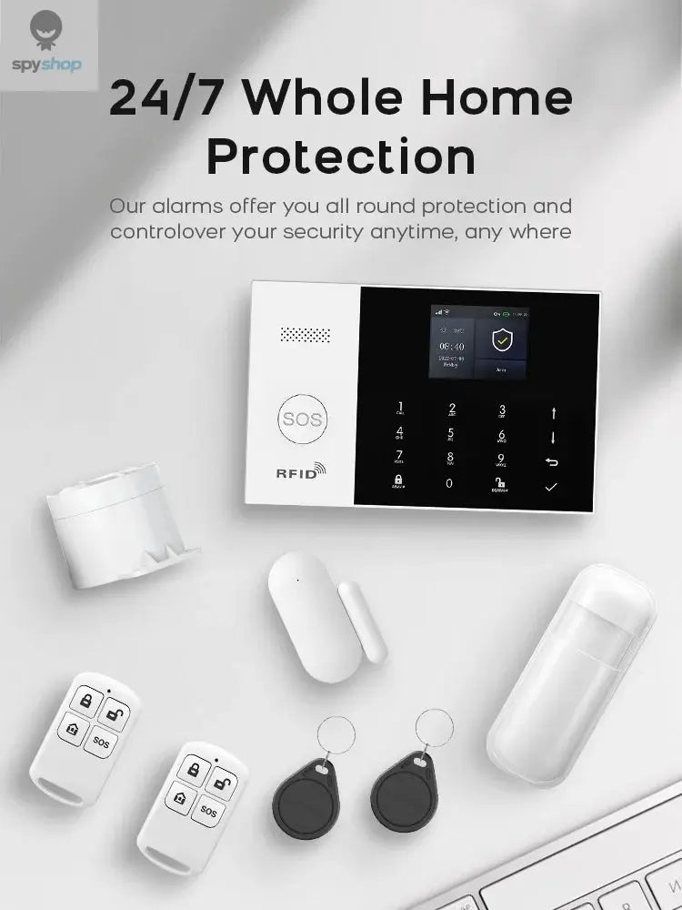 PGST Residential Tuya Smart Gsm Wifi Alarm System for Home Wireless Security Alarm House Smart Life App Control work with ALexa Spy-shop.com