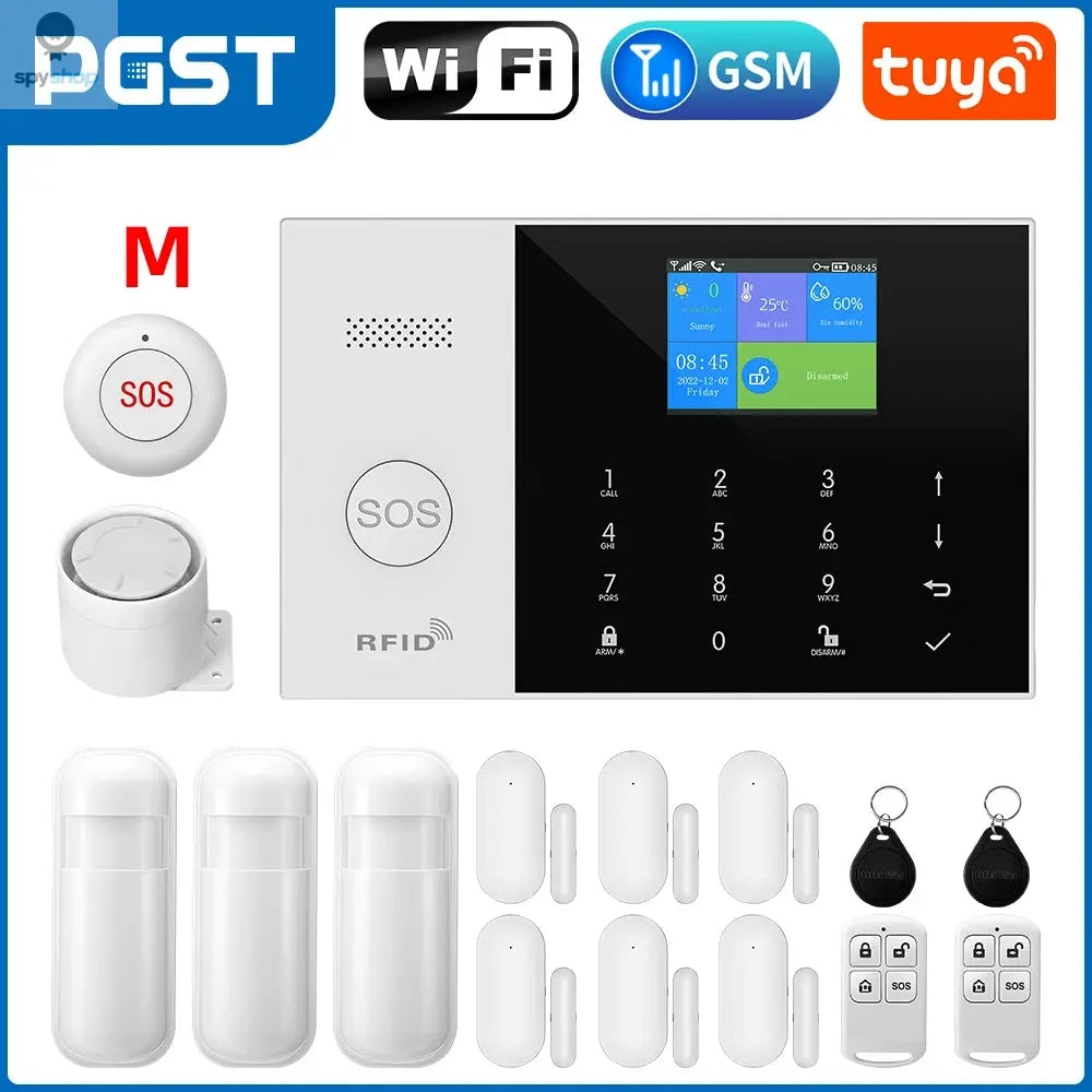PGST Residential Tuya Smart Gsm Wifi Alarm System for Home Wireless Security Alarm House Smart Life App Control work with ALexa Spy-shop.com