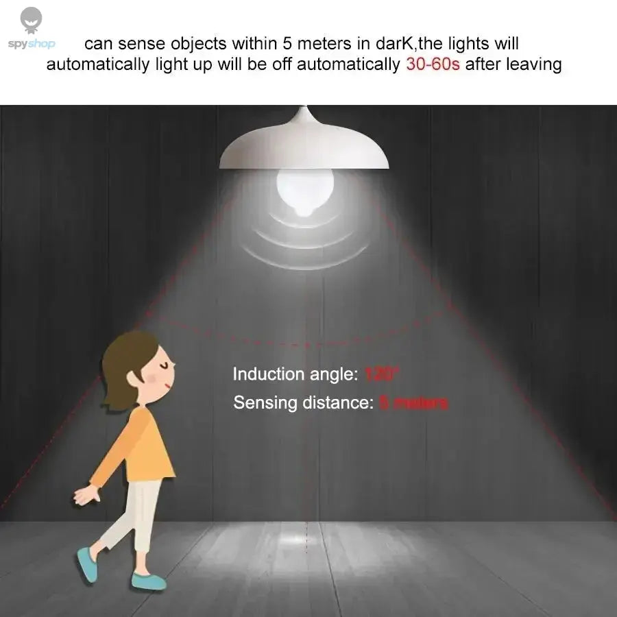 PIR Motion Sensor LED Light Bulb 12W E27 Smart Bulb Motion Activated ON/OFF Home Lights Lamp with Motion Sensor for Home Stair Spy-shop.com