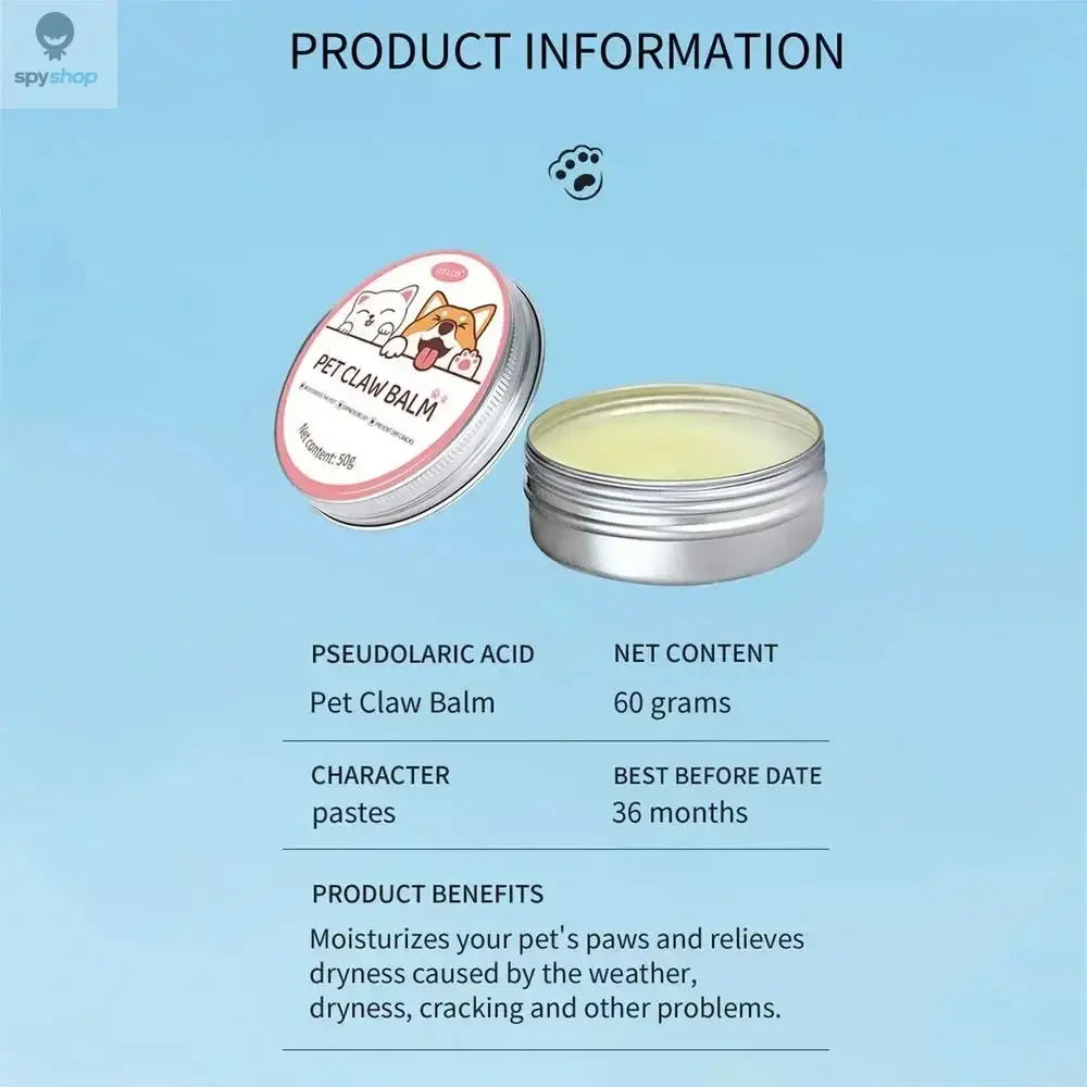 Paw Balm for Cats 50g Cat Dog Paw Protective Cream Pet Nose Protector Moisturizer Pet Crack Feet Repair Accessories for Cats 