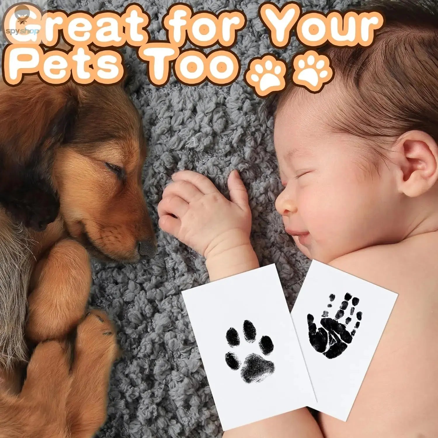 Paw Print Clean Touch Ink Pad, Dog Or Cat Pet Owner Keepsake, DIY Inkless Nose and Pawprint Impression Making Kit Spy-shop.com