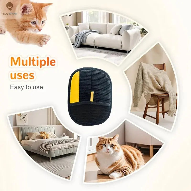Pet Hair Cleaning And Collection Gloves Pet Double-sided Multi-functional Beauty Glove Tool Reduce The Pressure Of Pet Ownership Spy-shop.com