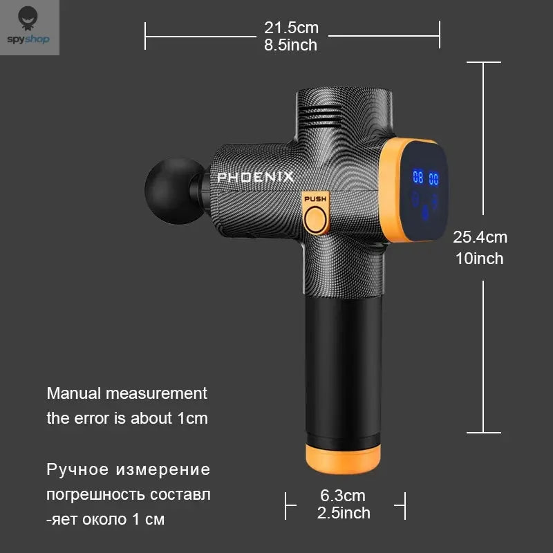 Phoenix A2 Massage Gun Muscle Relaxation Deep Tissue Massager Dynamic Vibrator Back Portable Handheld Display Fascia Gun Massage 