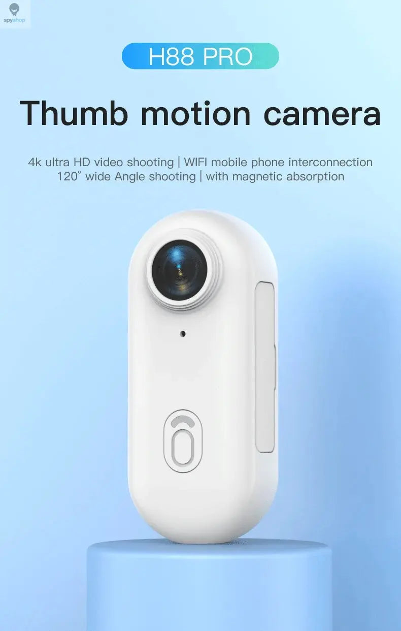 Pocket 4K Mini Camera  Magnetic Wearable Cam with Waterproof Shell WiFi Bike Camera Friendly for Casual Cycling Vlog Home Use Spy-shop.com