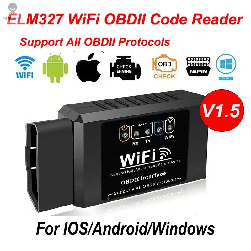 Popular ELM327 WiFi OBD2 Code Reader Scanner V1.5 Car Diagnostic Tools Car Fault Detector For Android/IOS/PC 