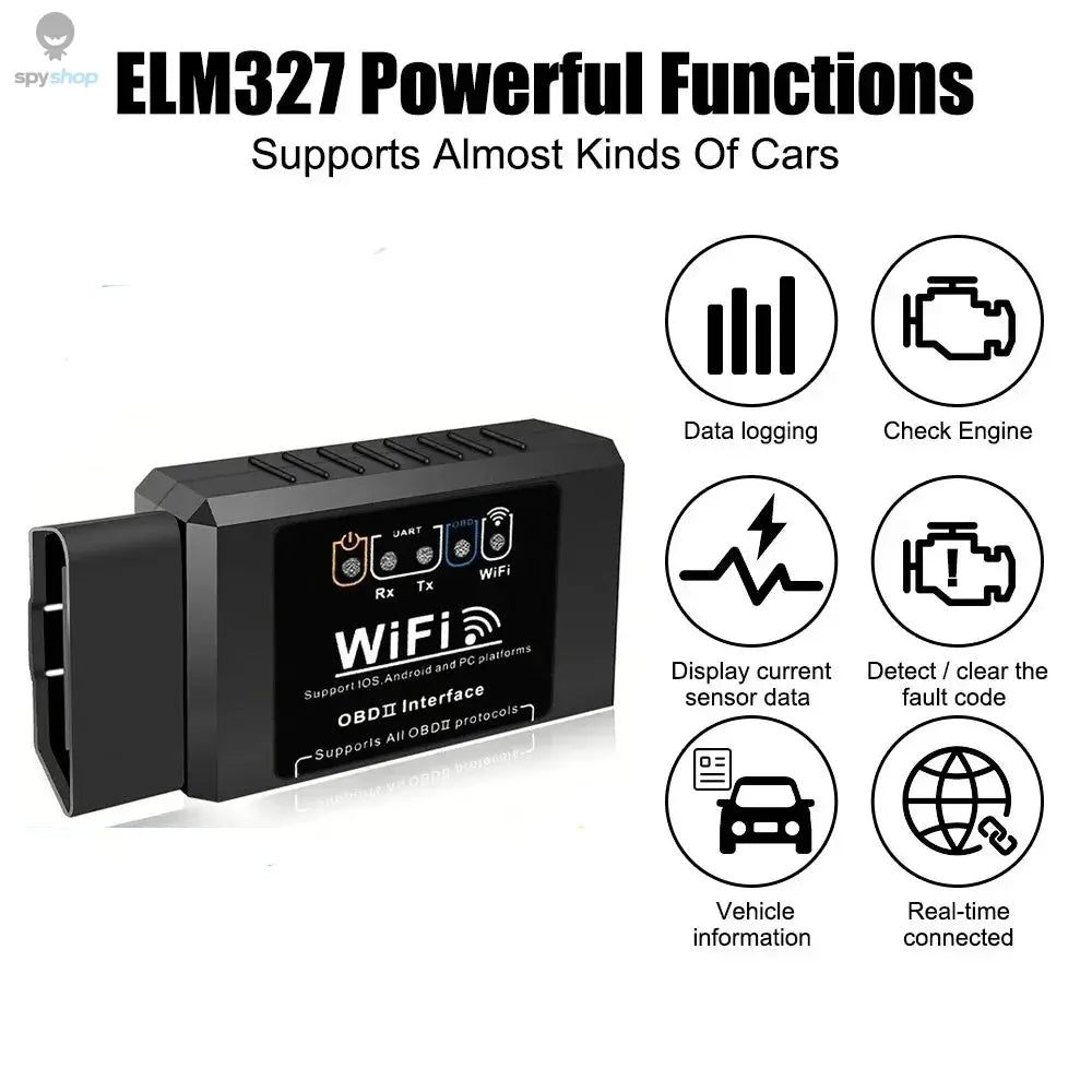 Popular ELM327 WiFi OBD2 Code Reader Scanner V1.5 Car Diagnostic Tools Car Fault Detector For Android/IOS/PC 