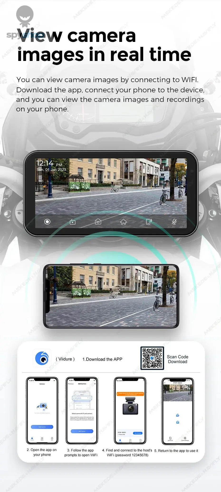 Portable 6.25 inch IP67 Waterproof Motorcycle GPS Navigation Wireless Carplay Android Auto DVR Drive Recorder Moto Monitor WIFI Spy-shop.com