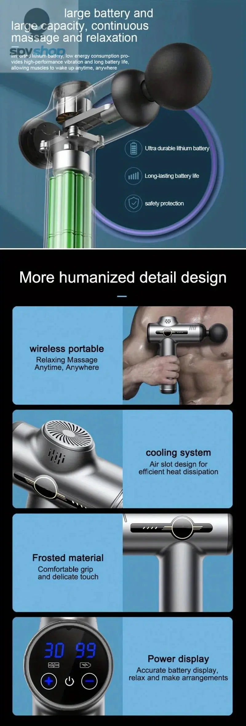 Portable Fascia Gun Vibration Massage Gun For Body Neck Back Deep Muscle Relaxation Fitness Slimming One Head 