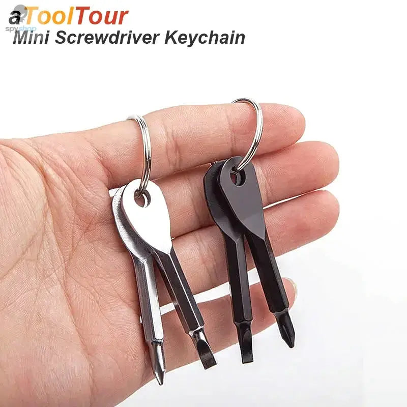 Portable Phillips Slotted Screwdriver Set Key Ring Keychain Mini Pocket Keyring Cross Screw Driver Repair Tool Gadget EDC Small Spy-shop.com