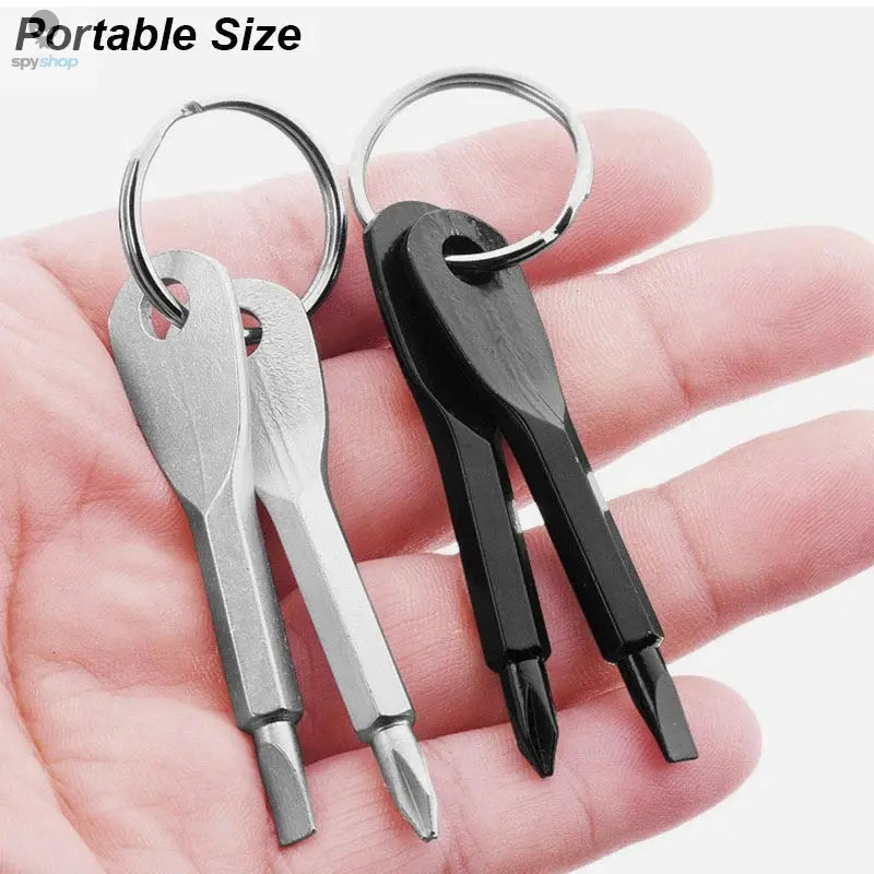 Portable Phillips Slotted Screwdriver Set Key Ring Keychain Mini Pocket Keyring Cross Screw Driver Repair Tool Gadget EDC Small Spy-shop.com