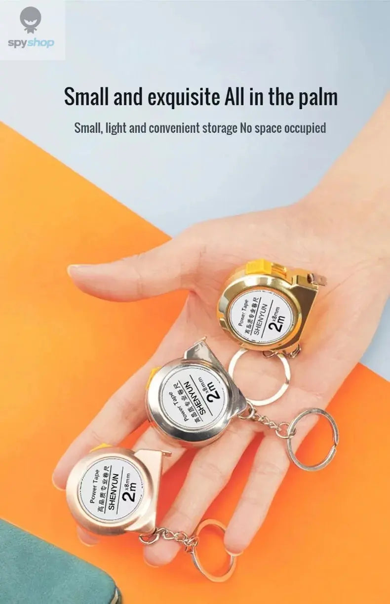 Portable mini tape measure Small household measuring tape retractable 2m Mild steel key chain tape measure Mini measuring tools Spy-shop.com