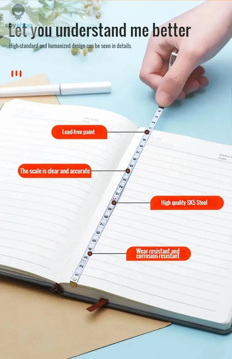 Portable mini tape measure Small household measuring tape retractable 2m Mild steel key chain tape measure Mini measuring tools Spy-shop.com