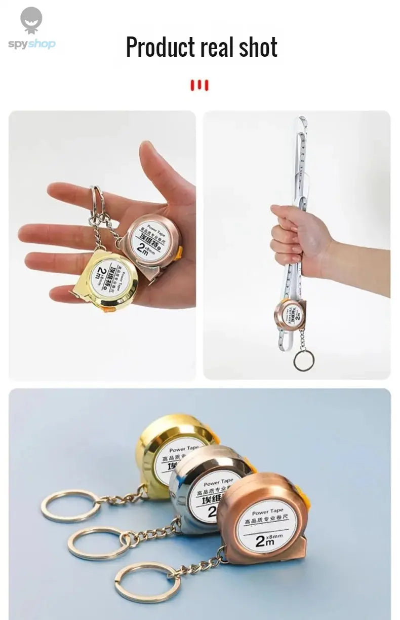 Portable mini tape measure Small household measuring tape retractable 2m Mild steel key chain tape measure Mini measuring tools Spy-shop.com