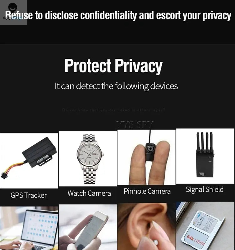 Professional Anti Spy Camera Detector K68 Bug Scanner Security Protection RF Signal Cam Hidden Gadgets Car GPS Tracker Finder Spy-shop.com