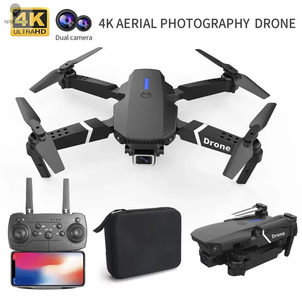 Professional Drone E88 4K Wide-Angle HD 1080P Camera WiFi FPV Height Hold Foldable RC Drone Quadrotor Helicopter Children's Toys Spy-shop.com