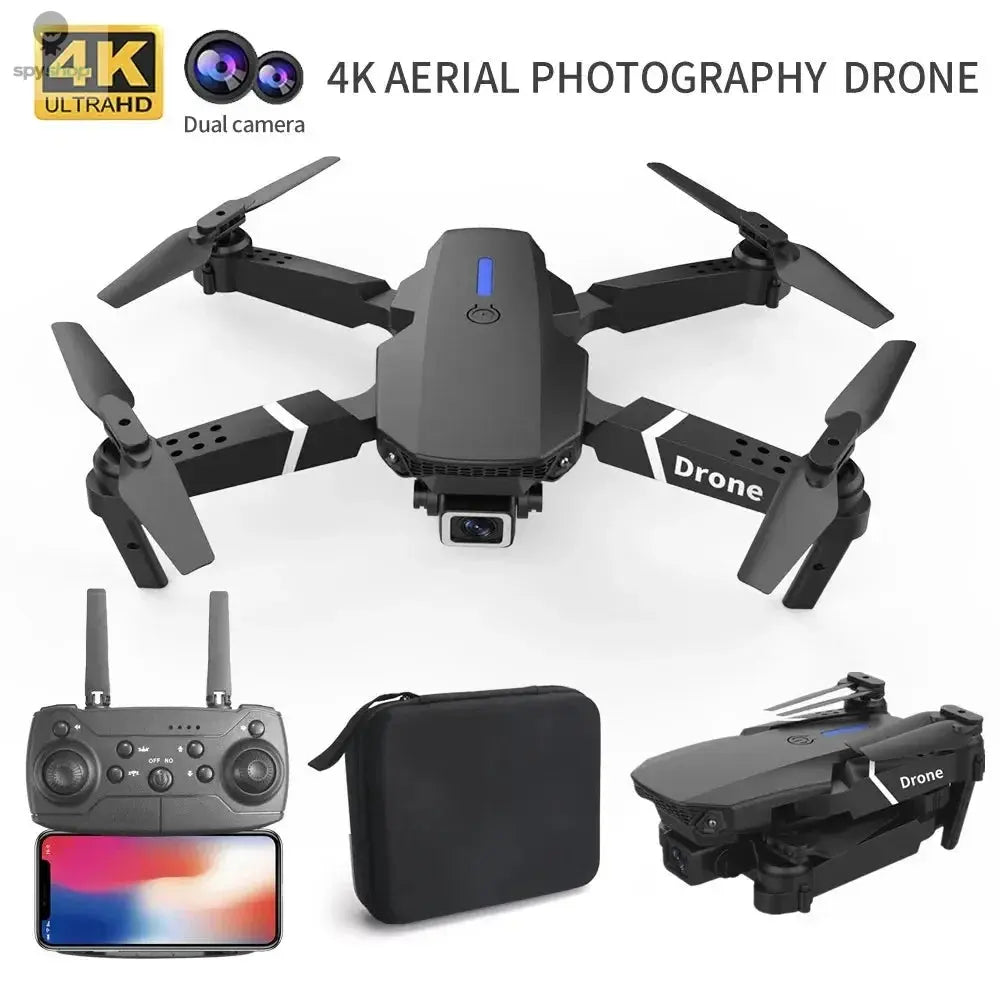 Professional Drone E88 4K Wide-Angle HD 1080P Camera WiFi FPV Height Hold Foldable RC Drone Quadrotor Helicopter Children's Toys 