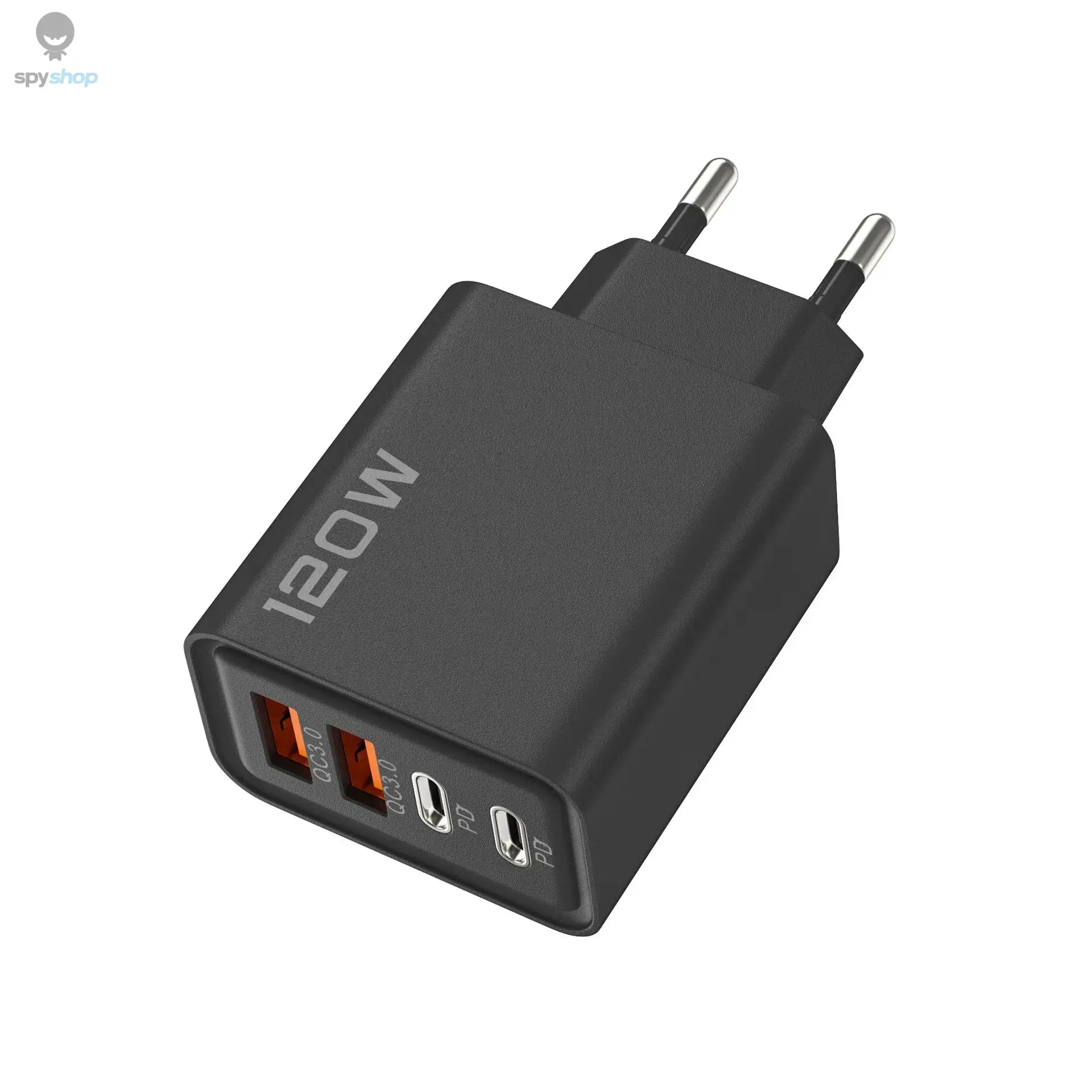Quick Charge 3.0 Fast Charger Muti Total 120W 4 Port USB Type C PD Mobile Phone Wall Adapter for iPhone 16 Samsung S24 Xiaomi 15 Spy-shop.com