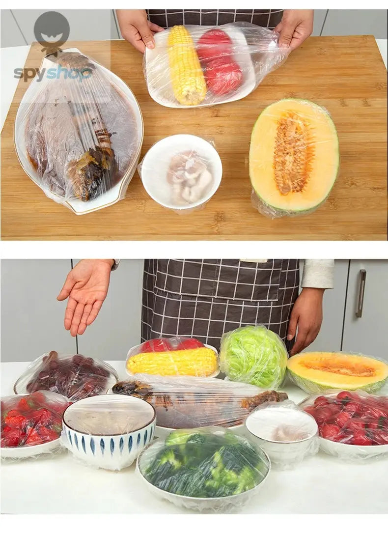 Reusable Disposable Food Cover Plastic Wrap Durable Elastic Food Lids for Bowls Elastic Plate Covers For Kitchen Food Saver Bag Spy-shop.com