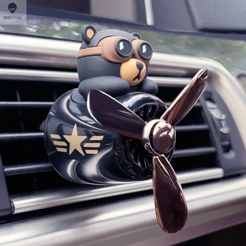 Rotating airplane pilot bear car air fresheners accessories interior decorations fan vent clips perfume fragrance diffuser aroma 
