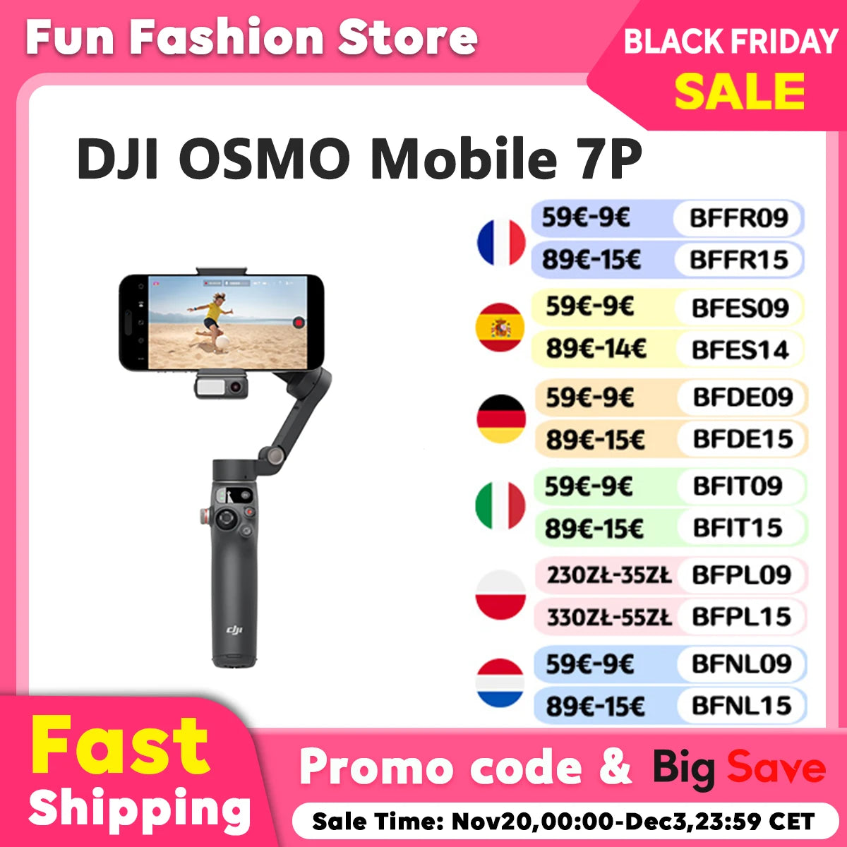 DJI Osmo Mobile 7P 3-Axis Smartphone Gimbal