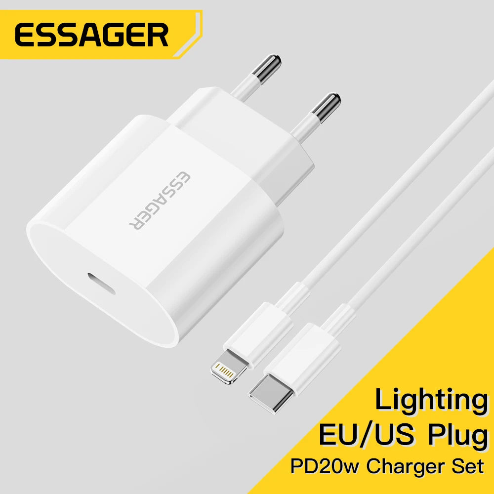 20 W USB-C PD Wall Charger with Lightning Cable