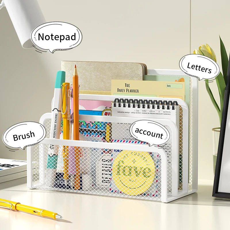 Metal Mesh Desktop Mail Organiser