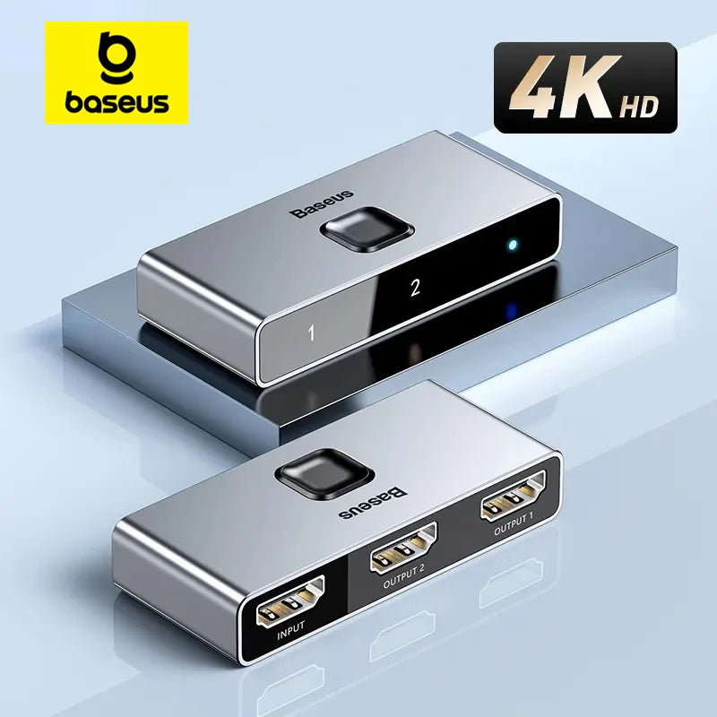 4K HDMI Anahtarlayıcı Çift Yönlü 2'si 1 Arada Ayırıcı TV, PS4, PC için