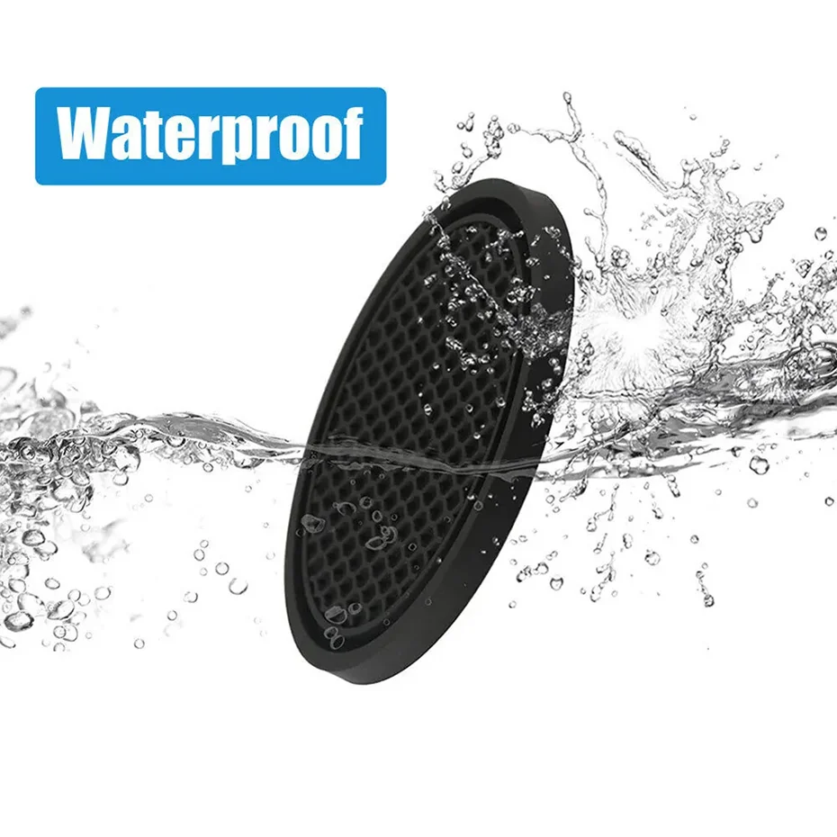 SEAMETAL 2Pcs Car Cup Coasters 7cm Universal Anti-Slip Cup Holder Mat Soft TPU Waterproof Auto Bottle Holder Insert Pads