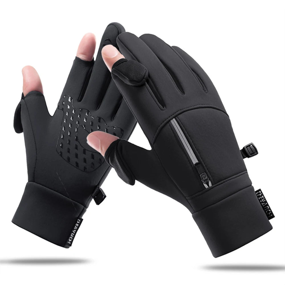 Winter Warm Touch Screen Gloves Outdoor Windproof Waterproof Cold-proof Gloves Men Driving Cycling Fishing Ski Gloves 
