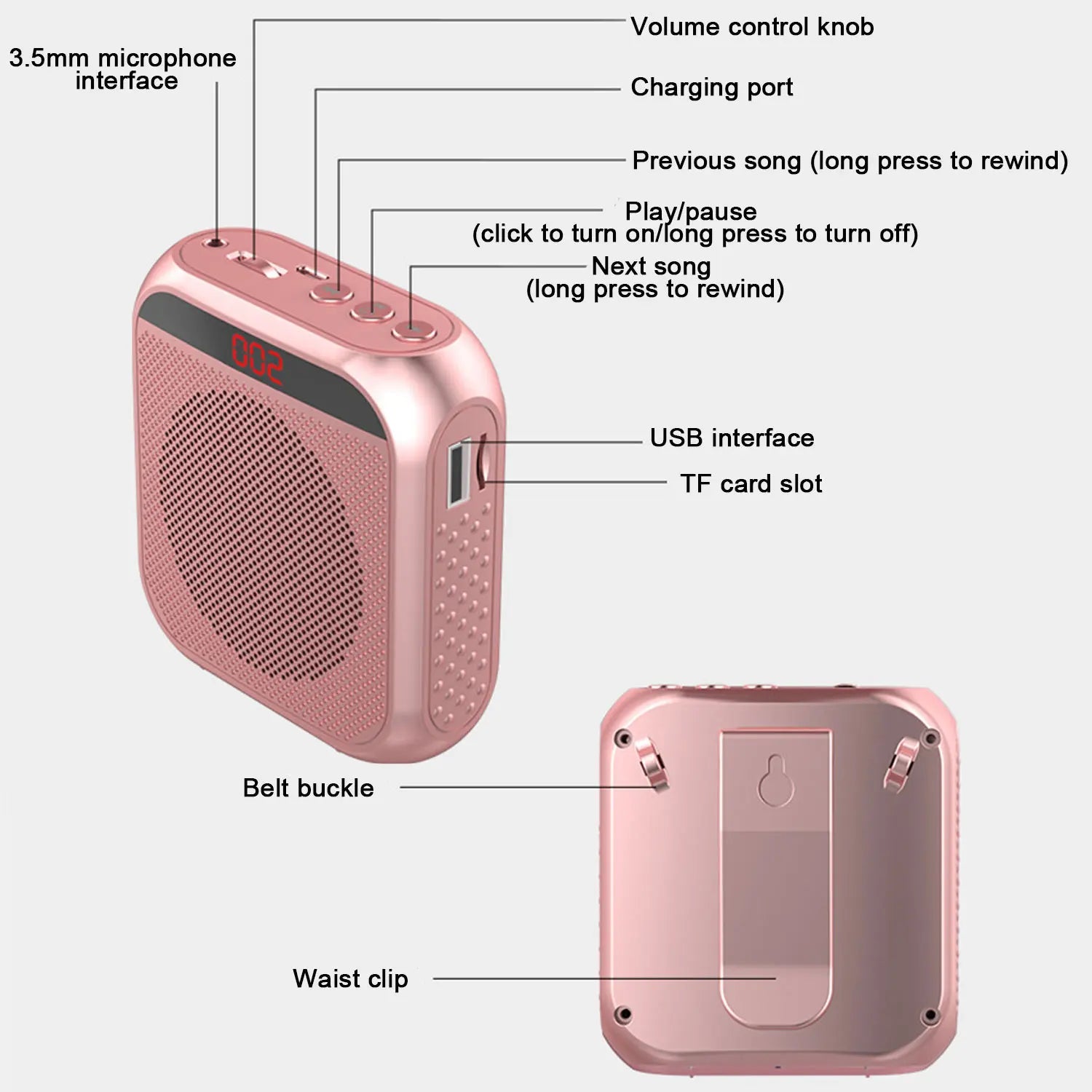 Bullhorn Megaphone Shop Voice Sound Audio Amplifier For Portable Speaker With Microphone Megafon Loudspeaker Teacher Amplified 