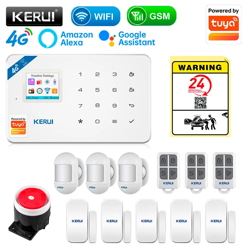 KERUI 4G plus WiFi Home Alarm System Anti-Theft Security System for House Protection