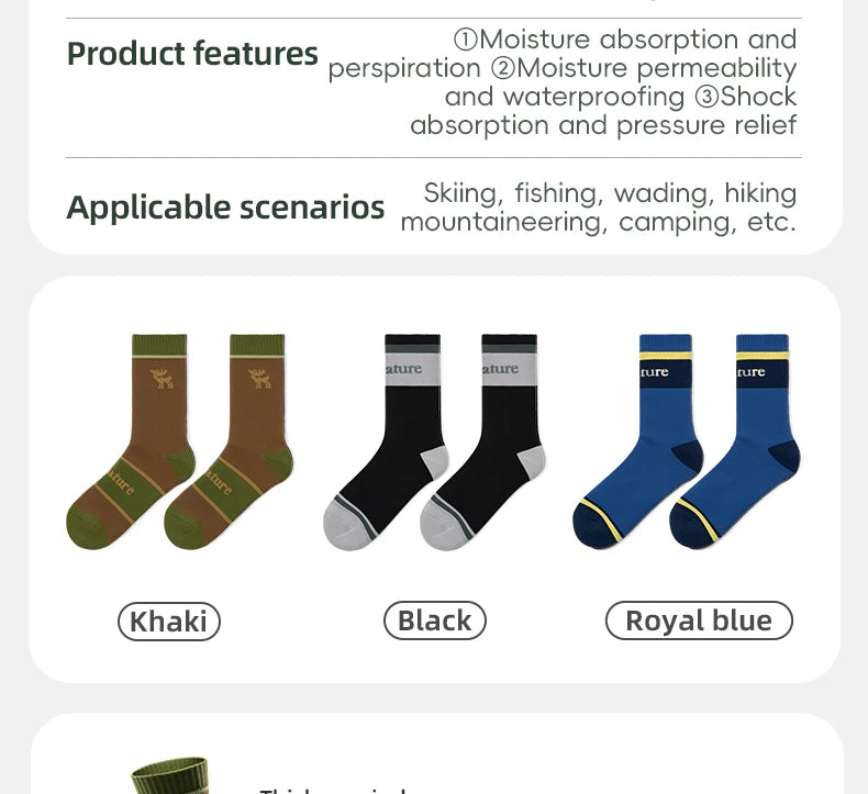Waterproof Knee-High Hiking Socks for Outdoor, Snow, and Cycling