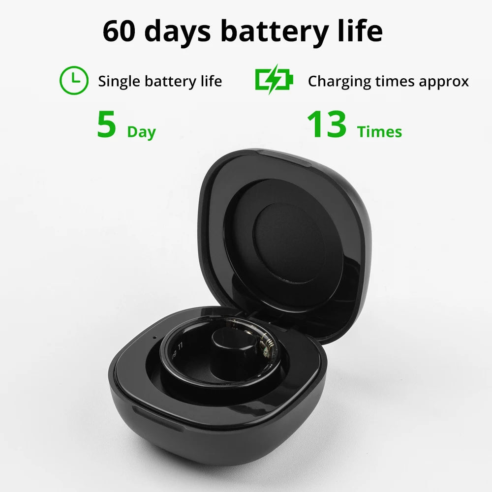 2024 COLMI R09 Smart Ring Men Women with Charging Case, Health and Sleep Monitor, Skin Temperature Monitor, 60 days battery life 