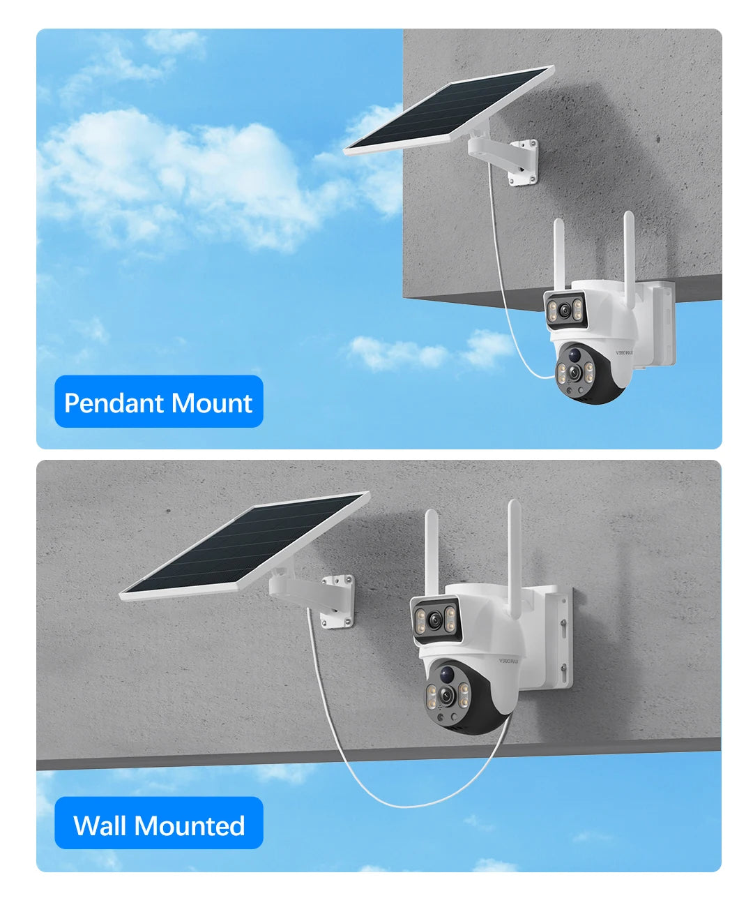 Dual Lens 8MP 4G Outdoor Security Camera with Night Vision