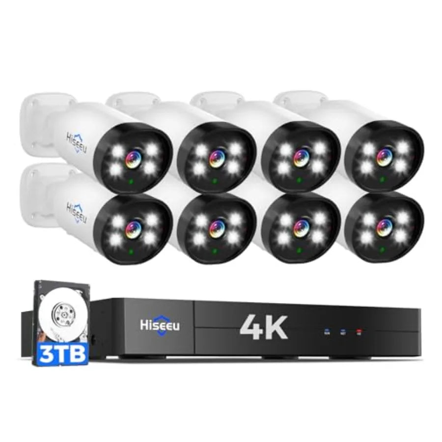 4K Wired CCTV DVR Kit with 8MP IP67 Weatherproof Cameras