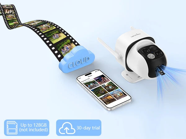 2K Dual Lens Solar Wireless Outdoor PTZ Security Camera