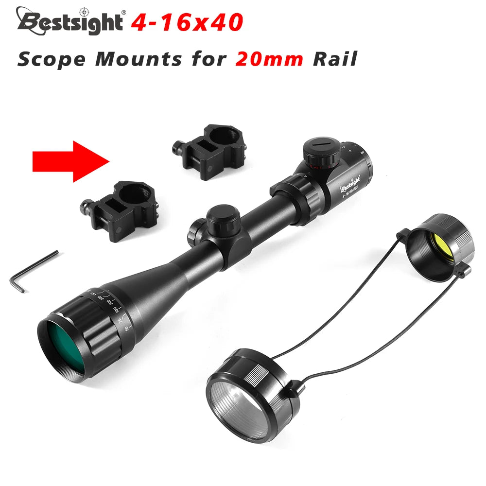 4-16X40 AOE Optics Hunting Riflescope Red&Green Dot Illuminated Sight Rifle Scope Sniper Gear Scope Airsoft Rifle 