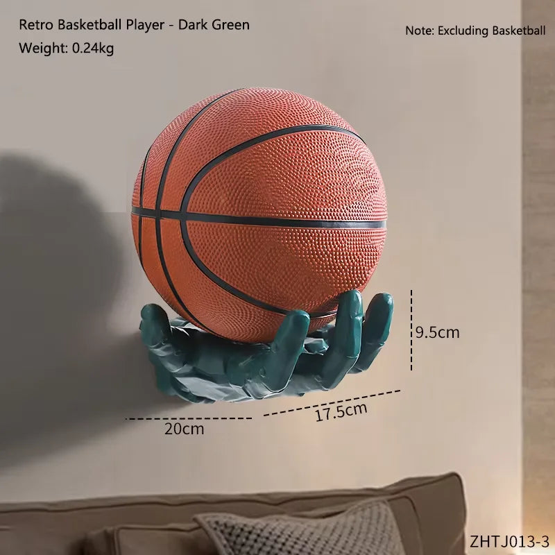 Wall-Mounted Robotic Arm Rack for Basketball and Football