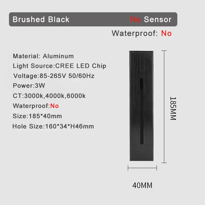 Recessed LED Stair Light - Sensor Options