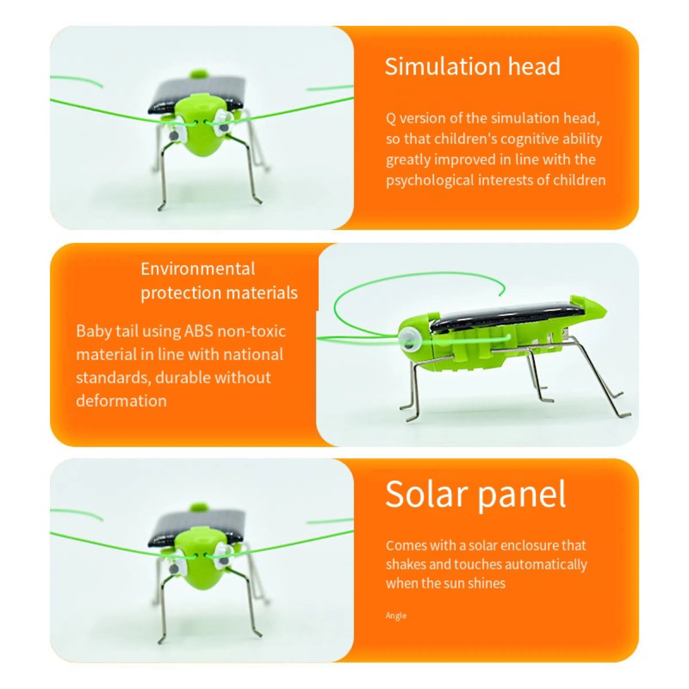 Solar Grasshopper Toy Puzzle Children Selected Gift Simulation Insect Gift Boys And Girls Science Education Funny Moving Toy Kid 