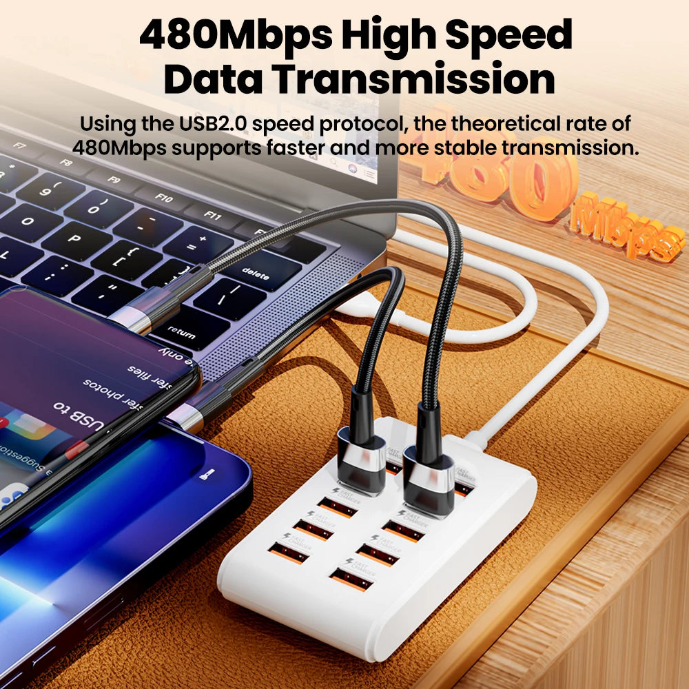 Ten-Port USB 2.0 Hub with One-Metre Cable