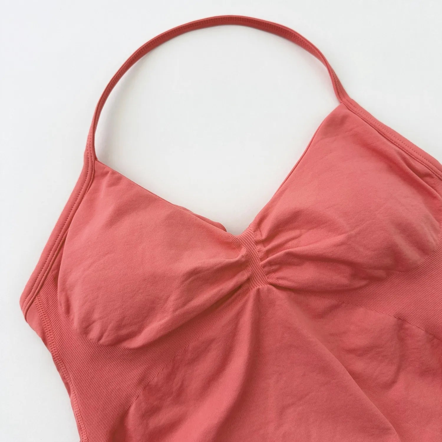 ARFTE Longline Strappy Gym Top Backless Gym Clothes Women Scrunch Built-in Bra With Removable Cups Yoga Tank Tops 